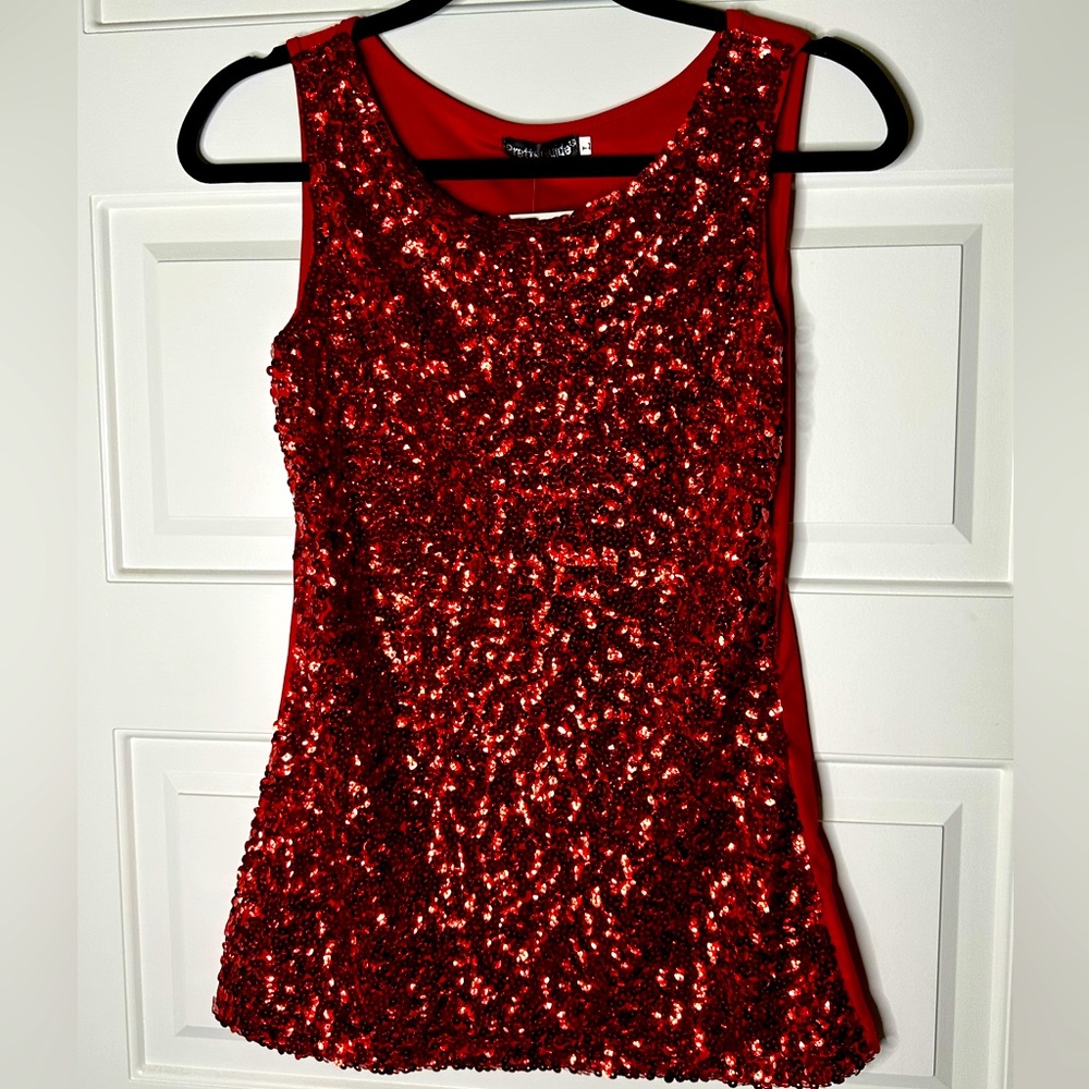 New with tags red sequin top